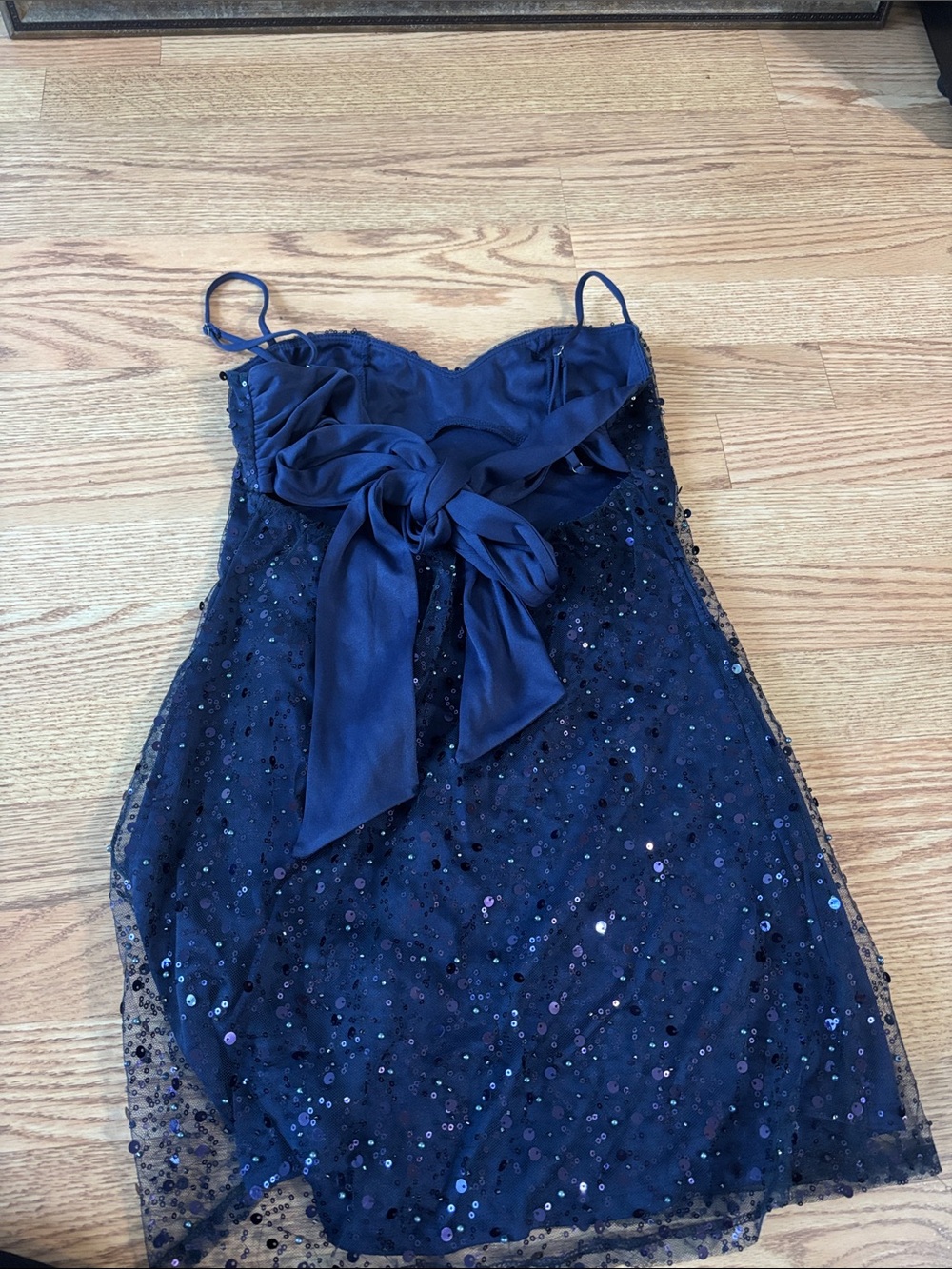 Lucy in the Sky Navy Sequin Spaghetti Strap Dress